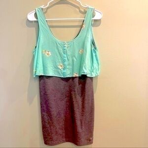 Roxy summer dress size medium grey floral dress casual crop floral dress medium